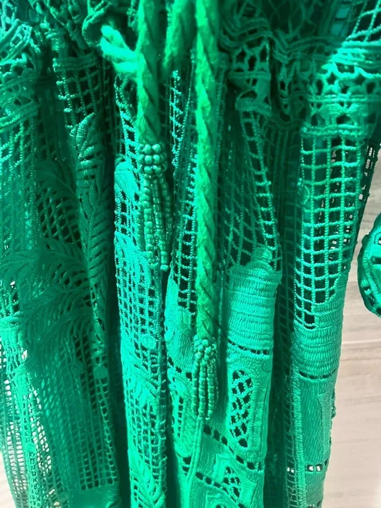 FARM Rio Teal Green Crochet Maxi Dress (M) - Picture 2 of 4